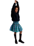 The New Society Kids' Lidia Ruffle Skirt, Infinite Navy Checks