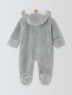 John Lewis Baby Penguin Onesie, Grey - view 2, Grey