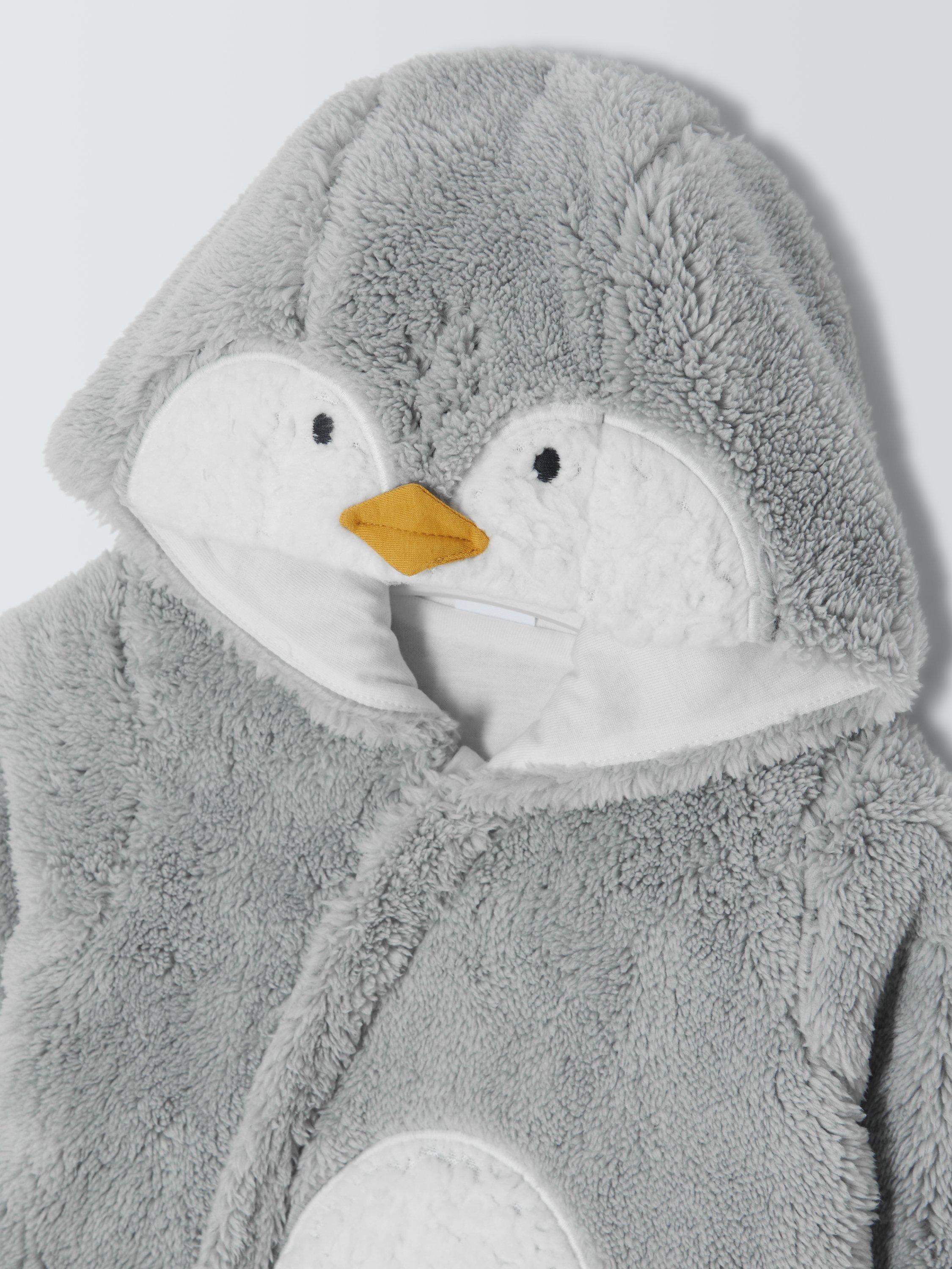 Product image 3 of 3, which shows John Lewis Baby Penguin Onesie, Grey, 12-18 months