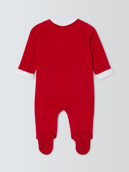 John Lewis Baby Santa Sleepsuit, Red - view 2, Red