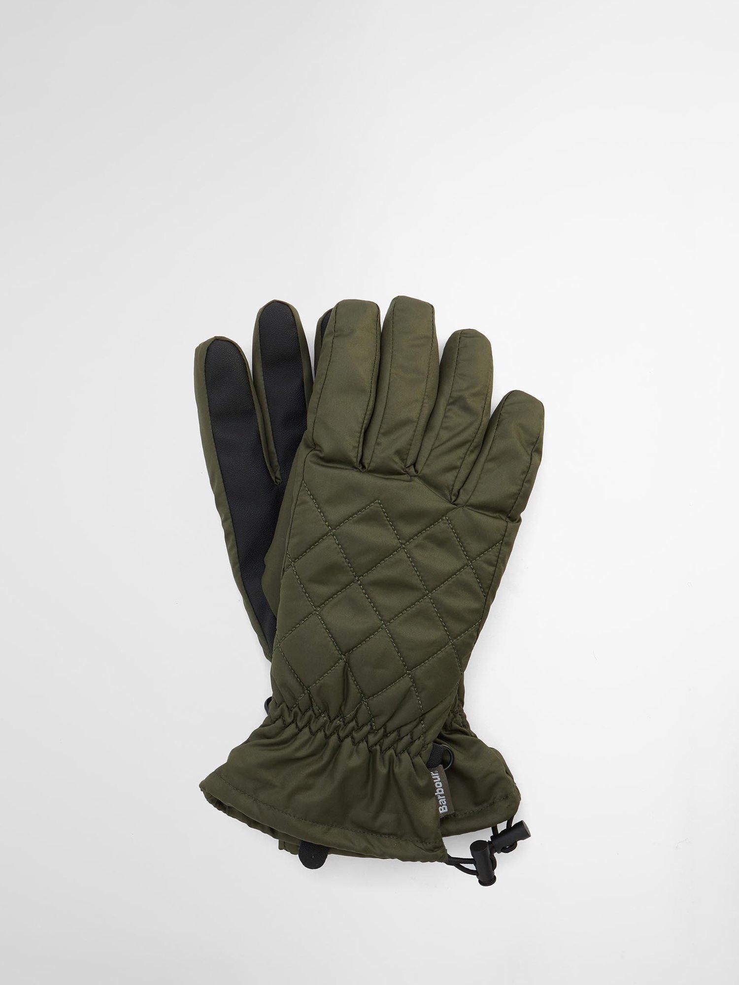 Product image 1 of 3, which shows Barbour Joni Quilted Gloves, Green, S
