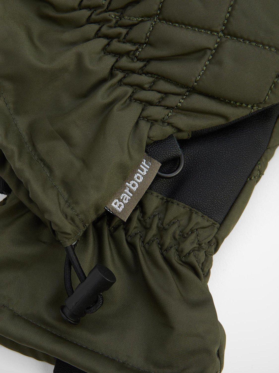 Product image 2 of 3, which shows Barbour Joni Quilted Gloves, Green, S