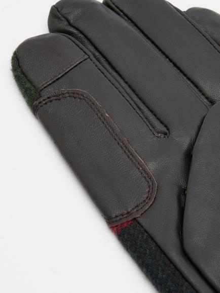 Barbour Aubrey Leather Blend Tartan Gloves - view 2, Multi