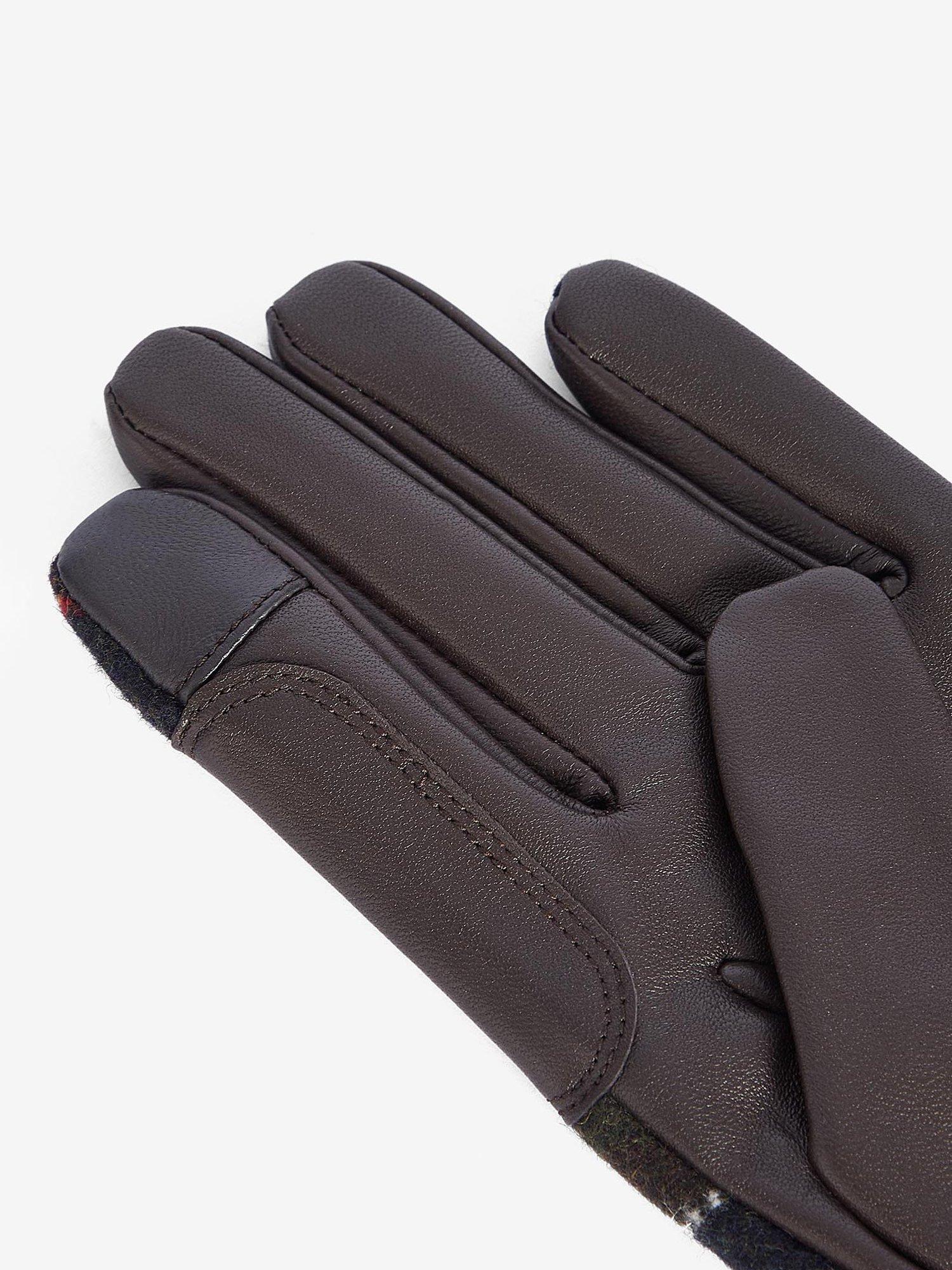Product image 3 of 8, which shows Barbour Aubrey Leather Blend Tartan Gloves, Multi, S