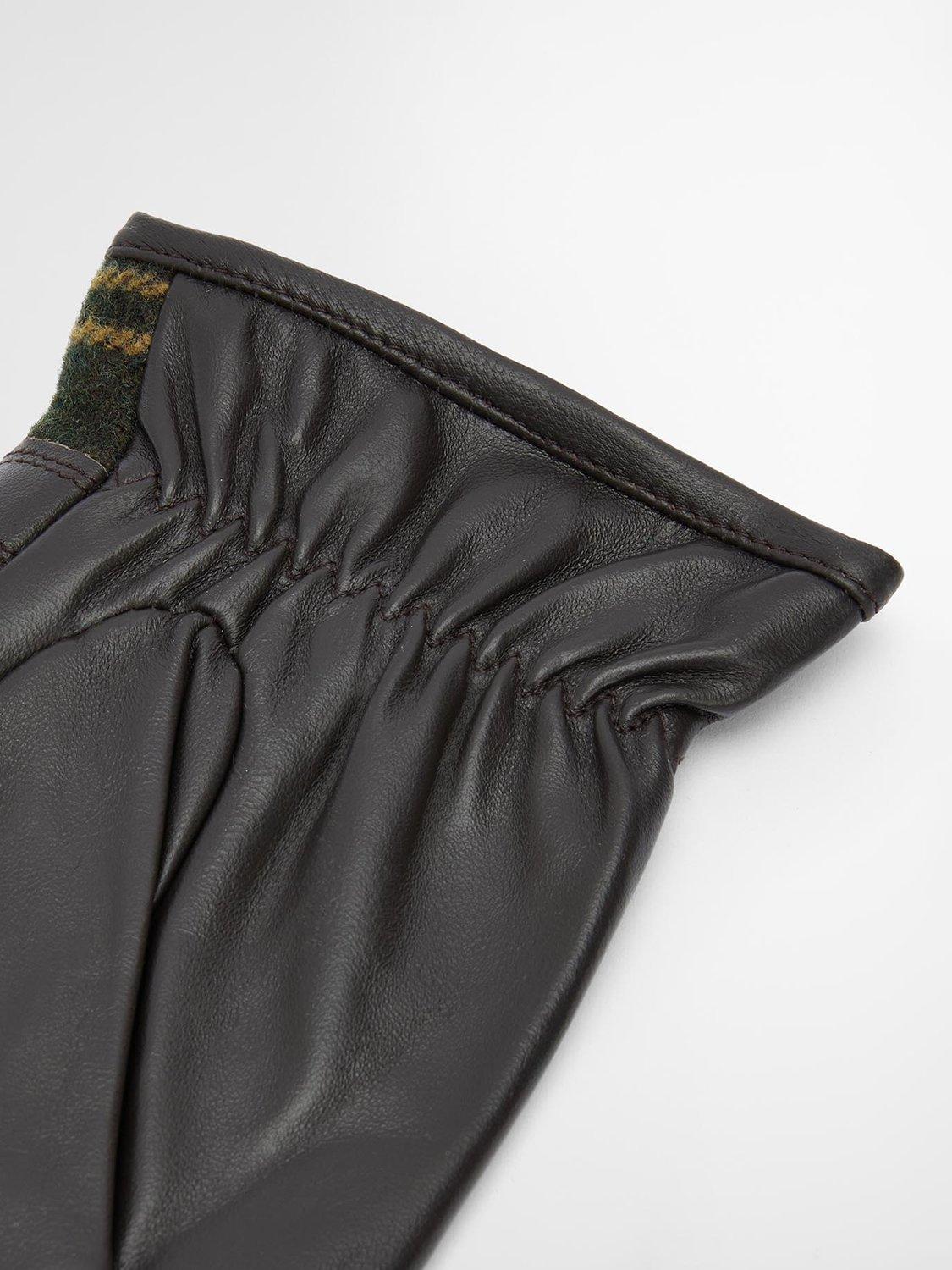 Product image 5 of 8, which shows Barbour Aubrey Leather Blend Tartan Gloves, Multi, S