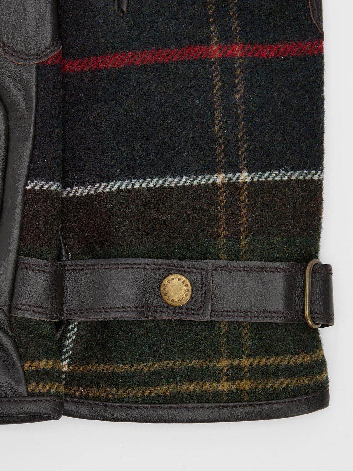 Product image 6 of 8, which shows Barbour Aubrey Leather Blend Tartan Gloves, Multi, S