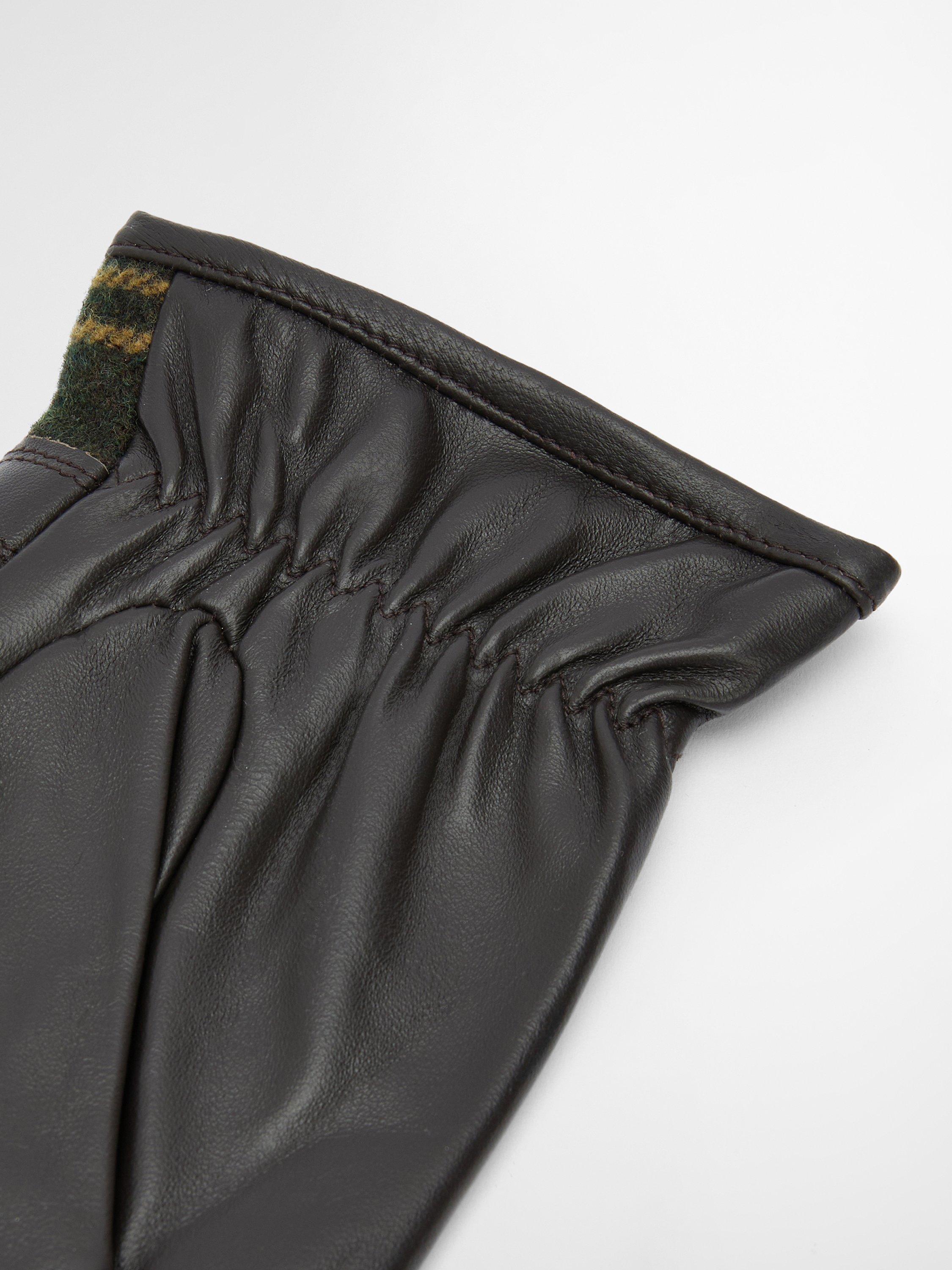 Product image 7 of 8, which shows Barbour Aubrey Leather Blend Tartan Gloves, Multi, S