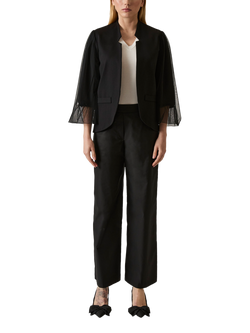 James Lakeland Tulle Sleeve Blazer, Black