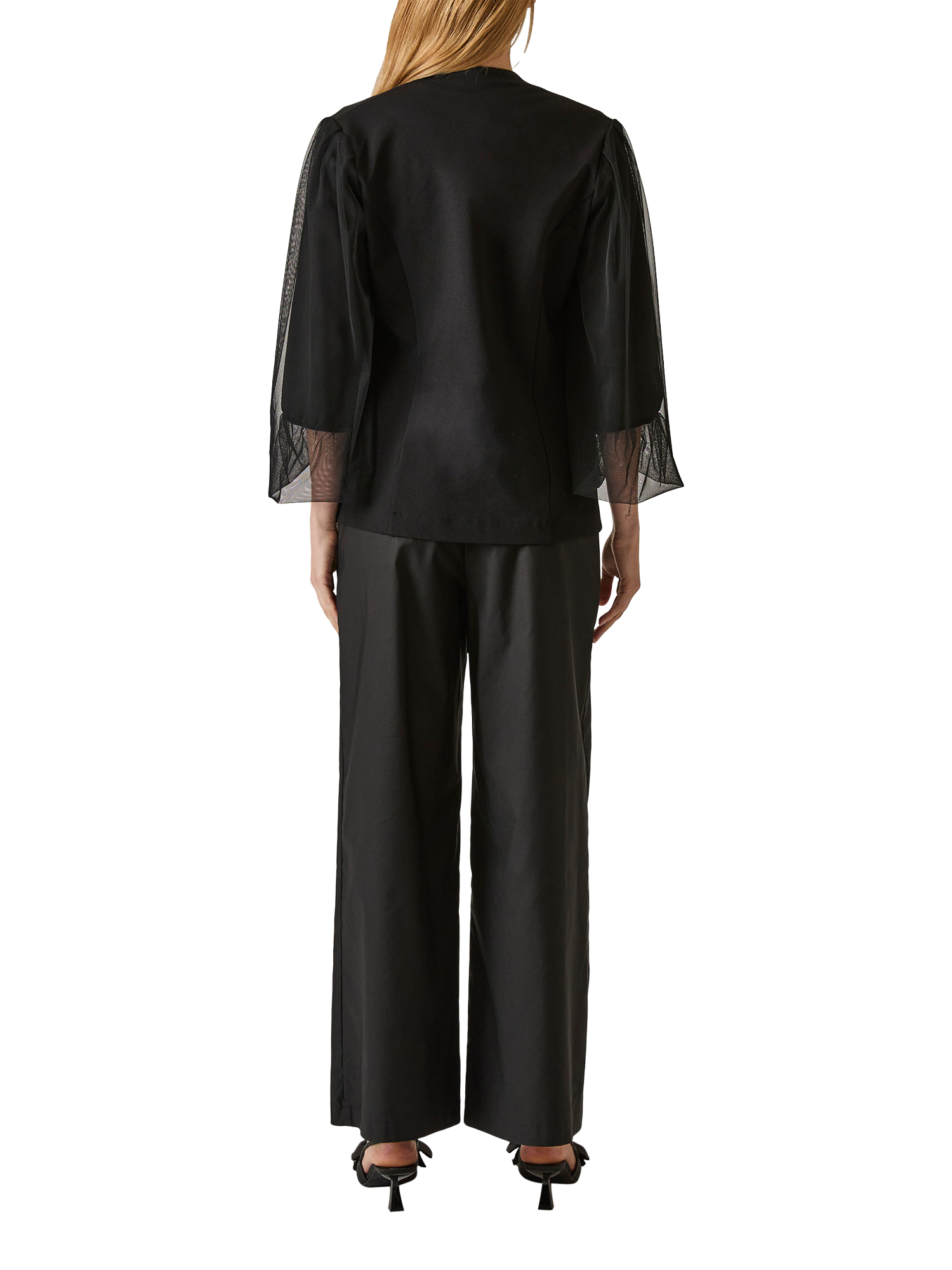 Product image 2 of 6, which shows James Lakeland Tulle Sleeve Blazer, Black, 8