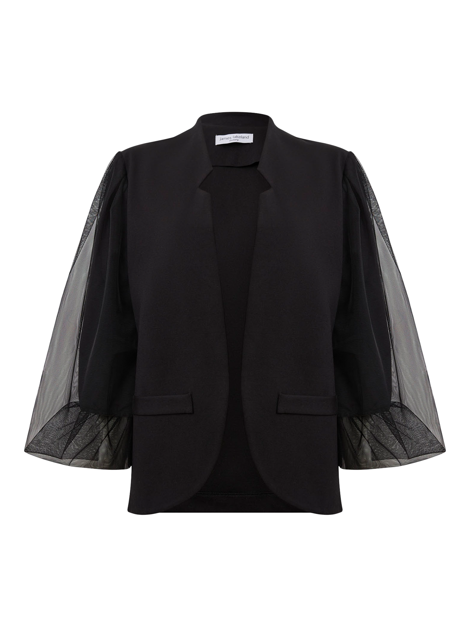 Product image 6 of 6, which shows James Lakeland Tulle Sleeve Blazer, Black, 8