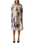 James Lakeland Cotton Floral Print Shirt Dress, Blue