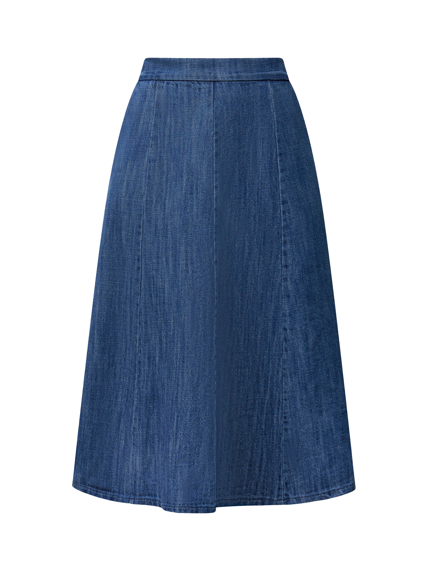 Product image 6 of 6, which shows James Lakeland Denim Flared Skirt, Blue, 8
