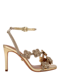 Carvela Petalo 3D Crystal Flower Sandals, Gold