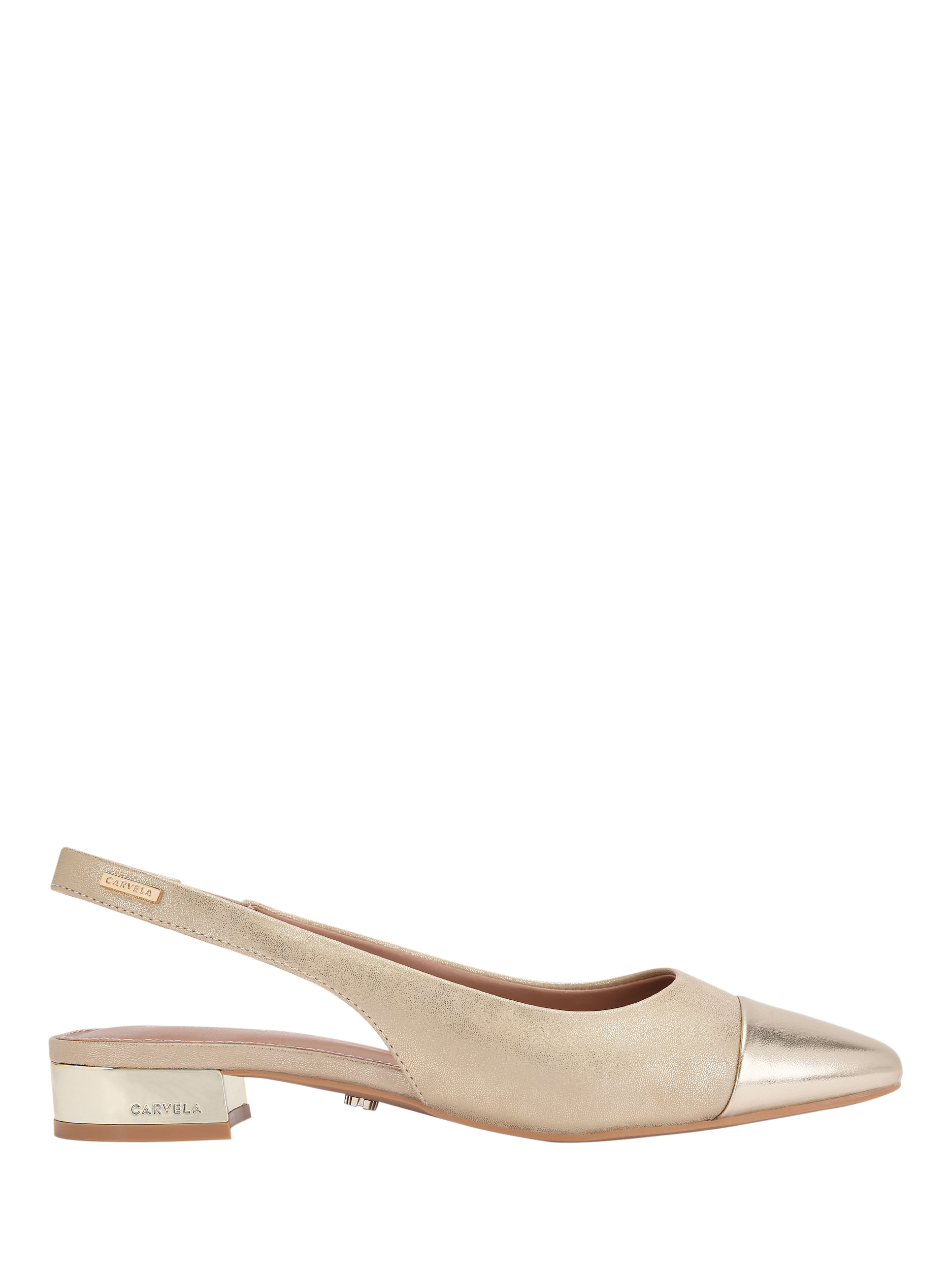 Product image 1 of 4, which shows Carvela Amelia Slingback Ballerina Pumps, Gold, 3