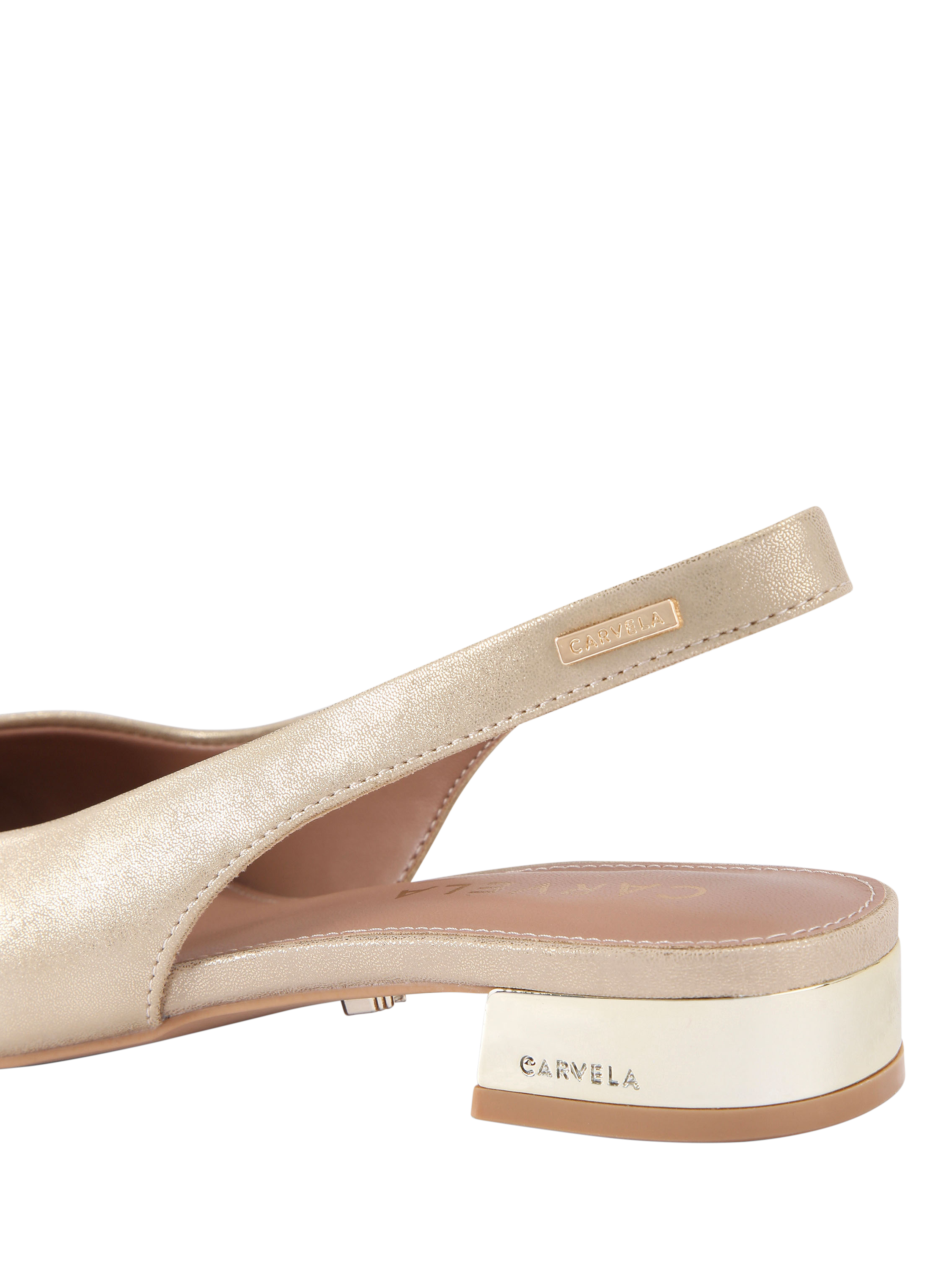 Product image 3 of 4, which shows Carvela Amelia Slingback Ballerina Pumps, Gold, 3