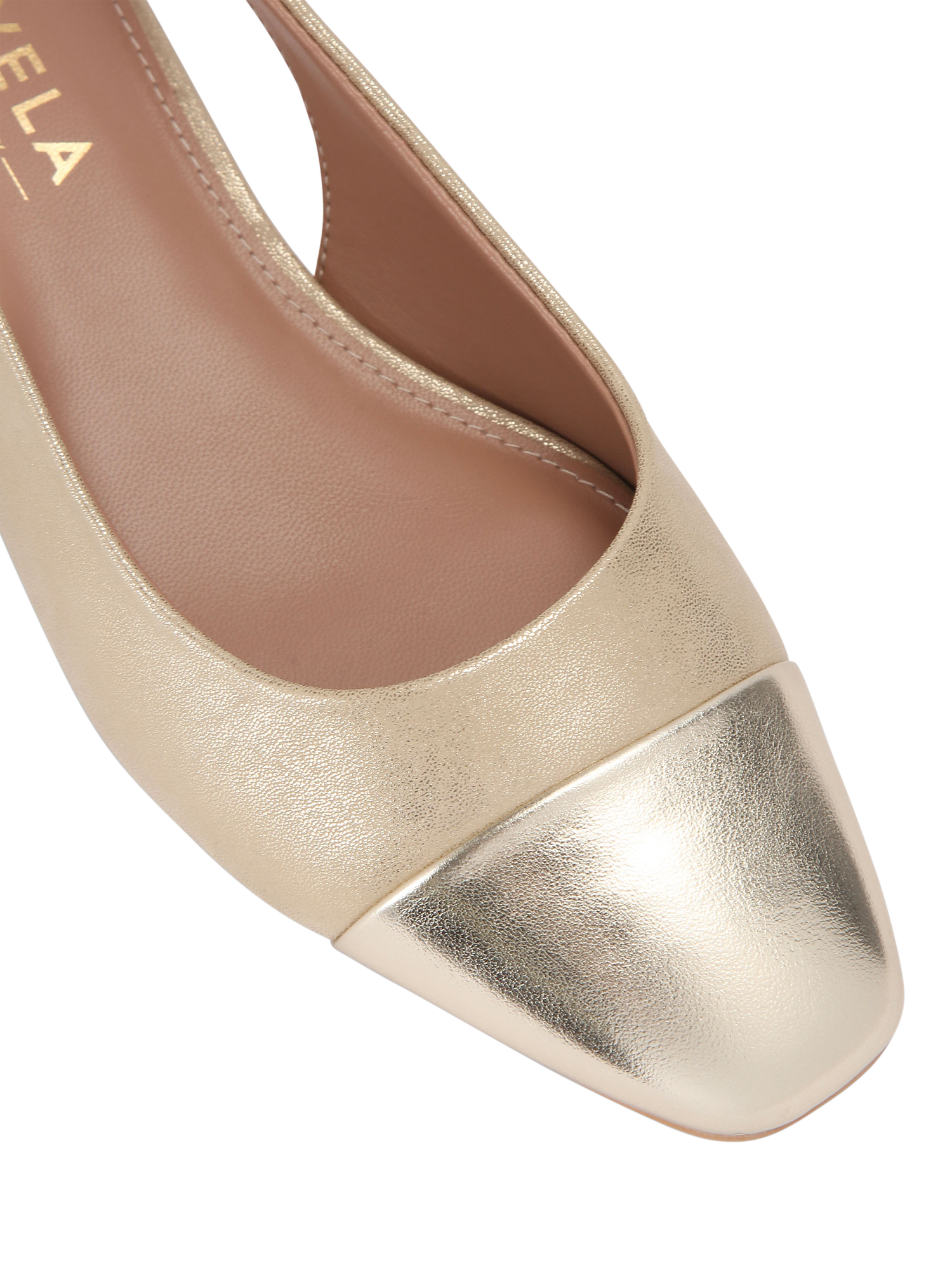 Product image 4 of 4, which shows Carvela Amelia Slingback Ballerina Pumps, Gold, 3