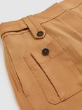 Reiss Atelier Lauren Tapered Cargo Trousers, Mid Brown