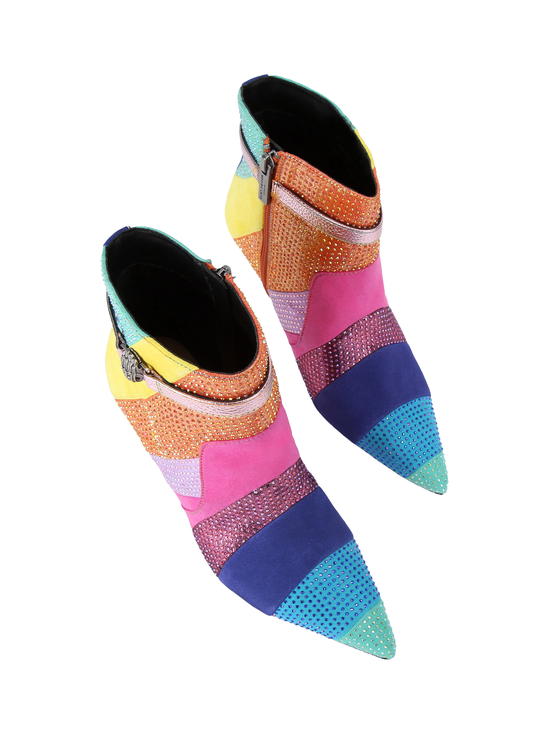 Product image 2 of 5, which shows Kurt Geiger London Kensington Crystal Ankle Boots, Multi, 3