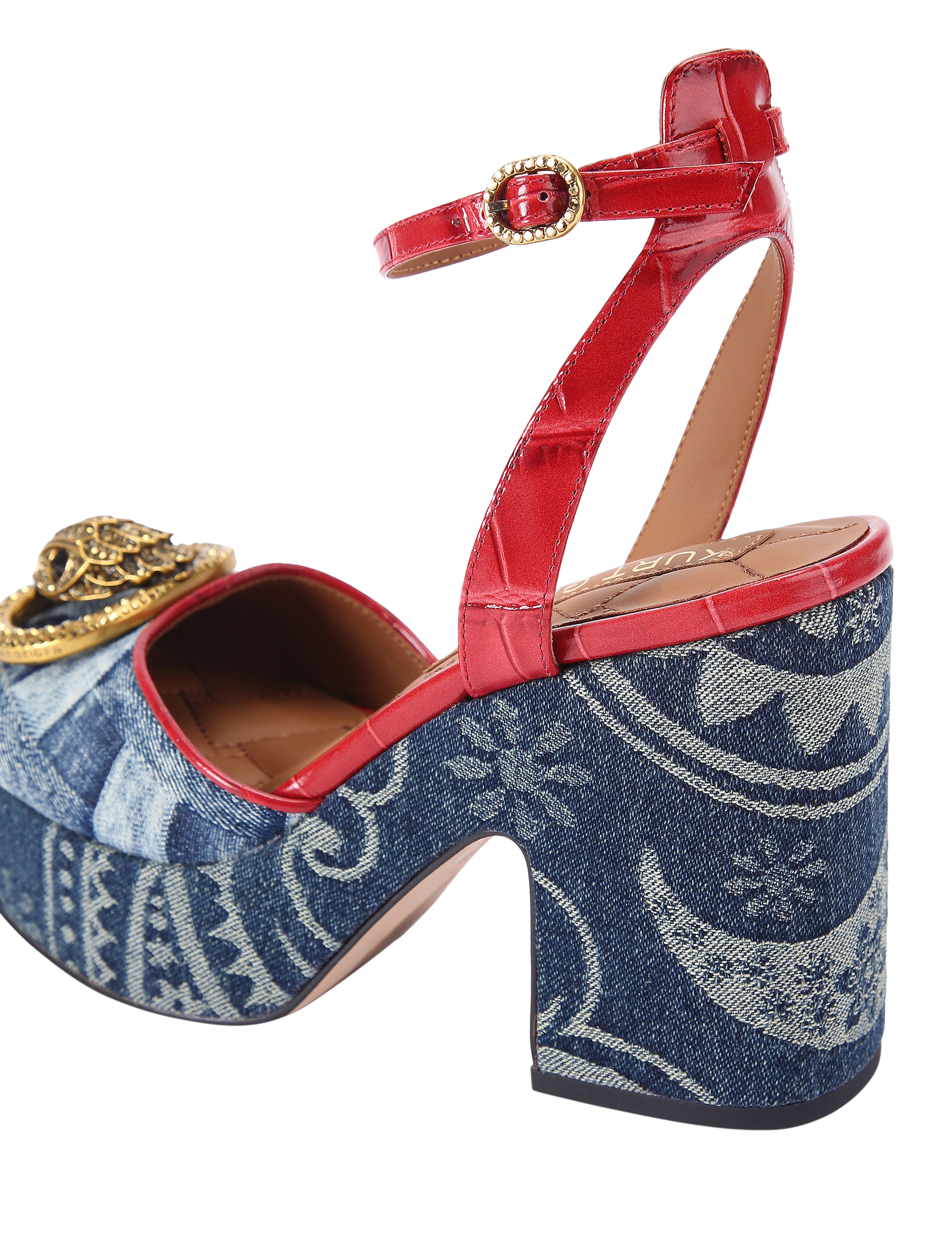 Product image 4 of 6, which shows Kurt Geiger London Chelsea Closed Platform Sandals, Blue Denim, 3
