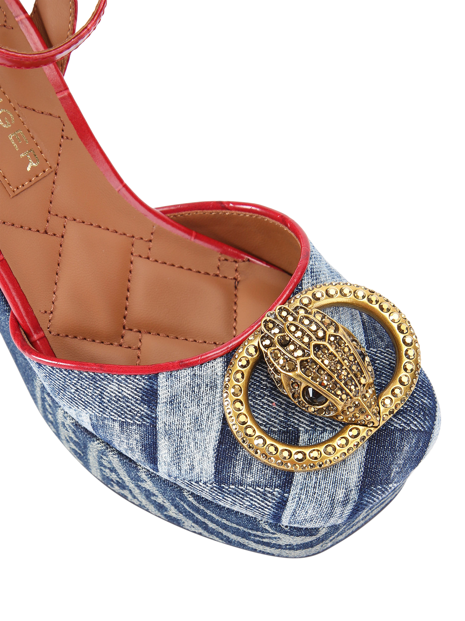 Product image 5 of 6, which shows Kurt Geiger London Chelsea Closed Platform Sandals, Blue Denim, 3