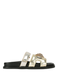 Kurt Geiger London Metallic Leather Eagle Cut-Out Sandals, Gold