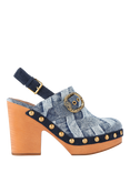 Kurt Geiger London Mayfair Slingback Clogs, Blue Denim