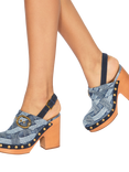 Kurt Geiger London Mayfair Slingback Clogs, Blue Denim