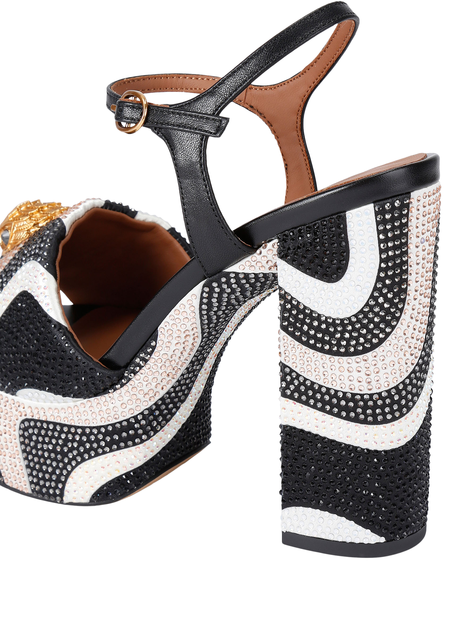 Product image 4 of 6, which shows Kurt Geiger London Kensington Platform Sandals, Black/White, 3