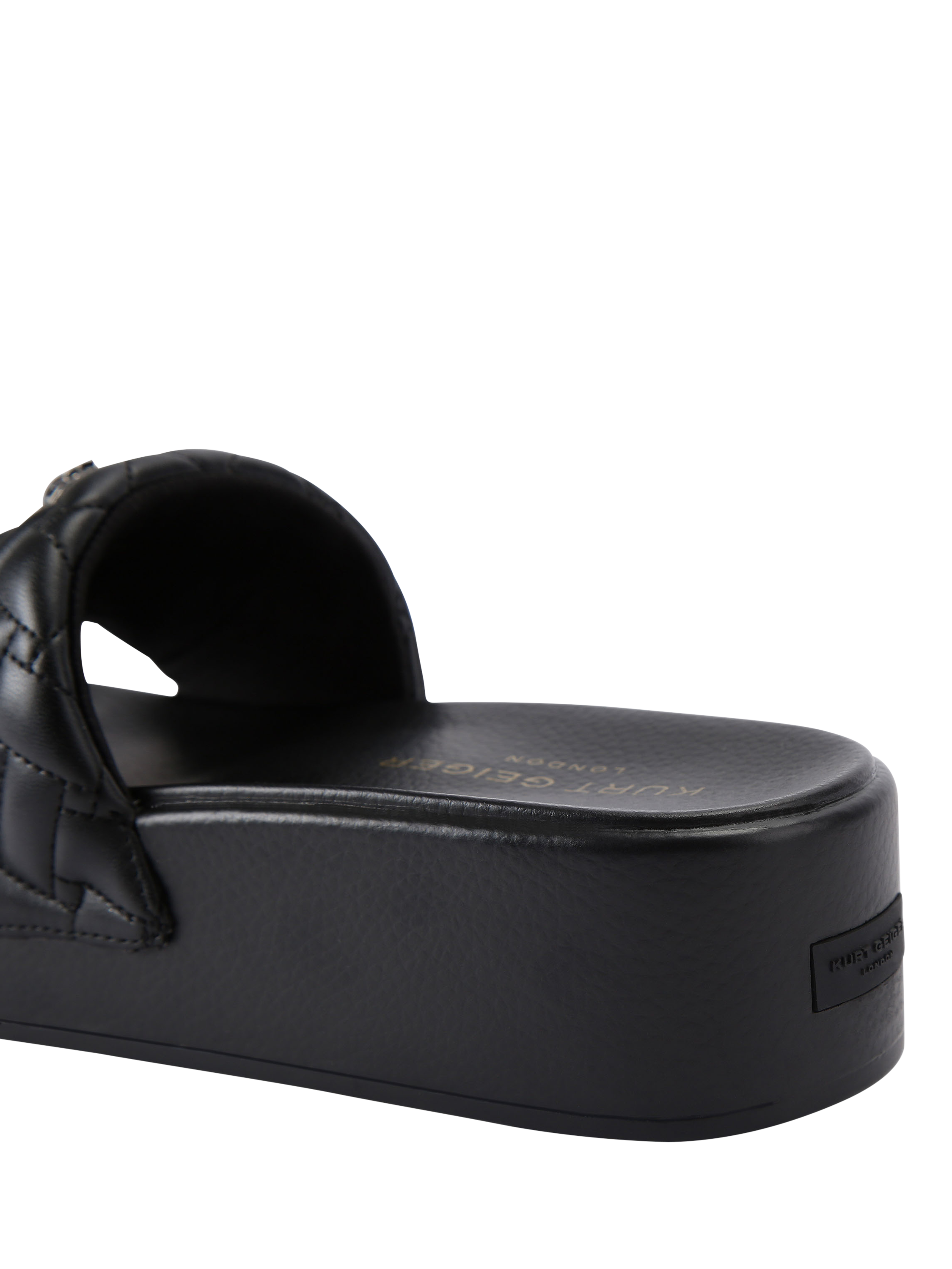 Product image 4 of 6, which shows Kurt Geiger London Meena Platform Slider Sandals, Black, 3