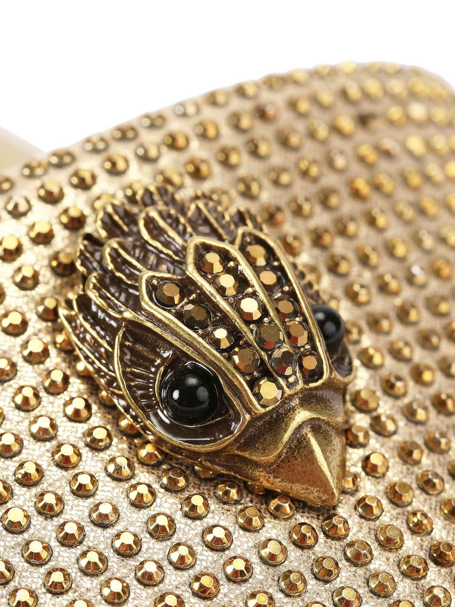 Product image 6 of 6, which shows Kurt Geiger London Meena Eagle Slider Sandals, Gold, 3
