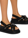 Kurt Geiger London Cross Strap Flatform Leather Sandals