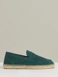 Reiss Cannes Suede Penny Strap Espadrilles, Light Teal