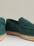 Reiss Cannes Suede Penny Strap Espadrilles, Light Teal
