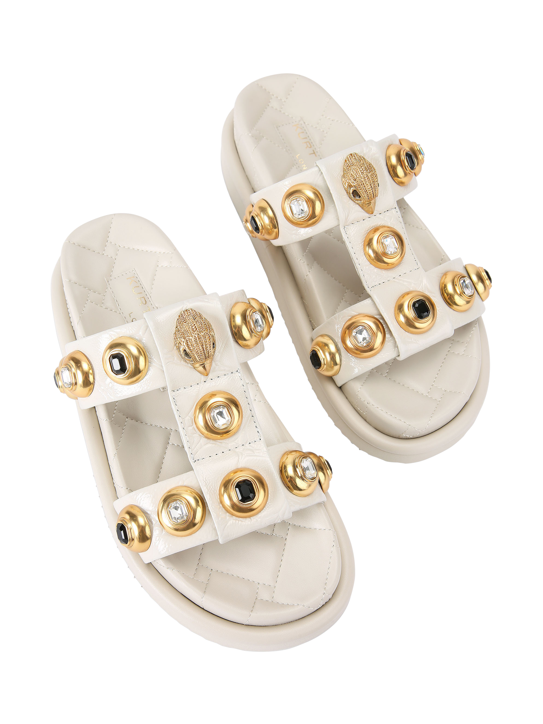 Product image 3 of 6, which shows Kurt Geiger London Orson Multi Studded Sandals, Putty/Multi, 3