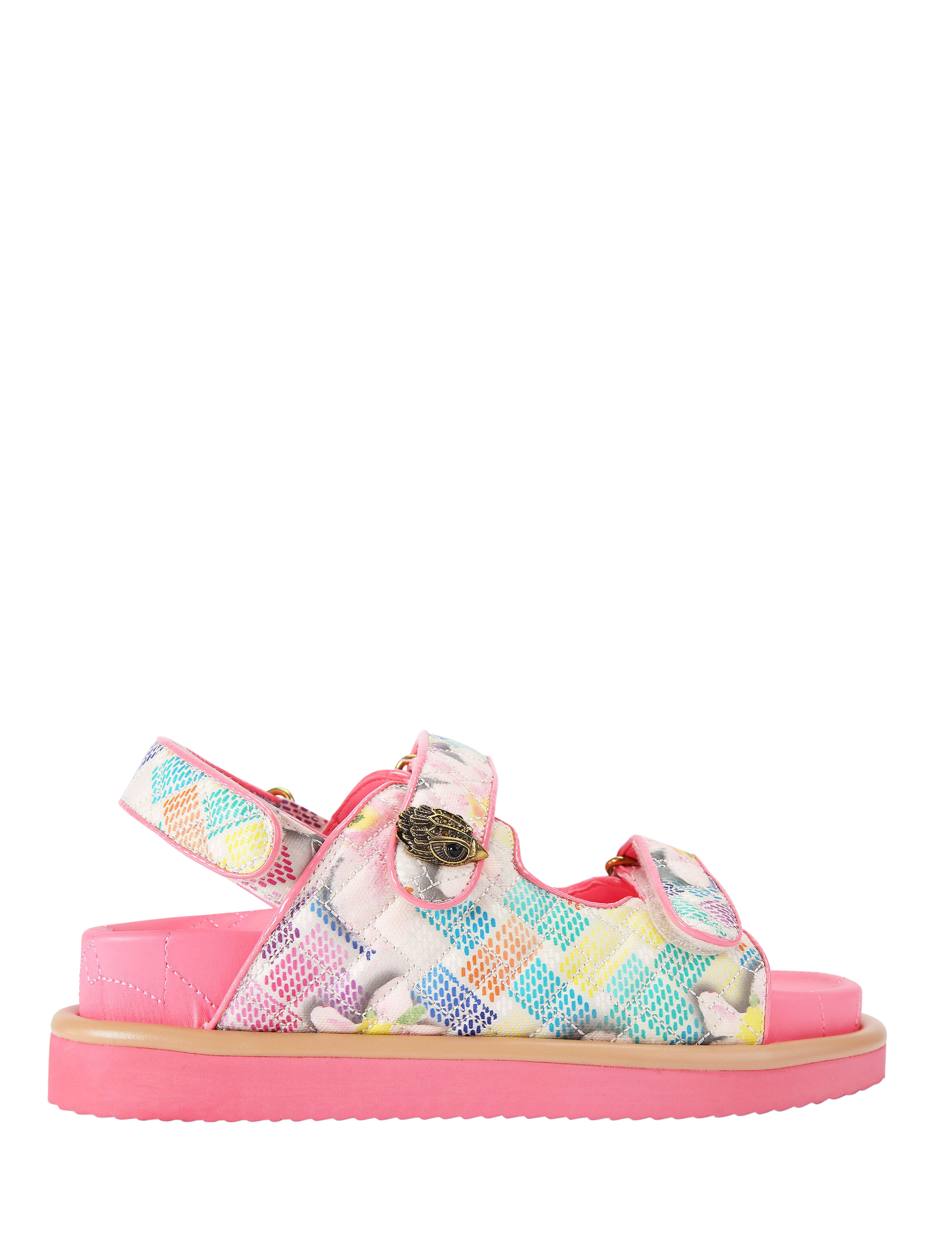 Product image 1 of 6, which shows Kurt Geiger London Orson Strap Sandals, Pink/Multi, 3