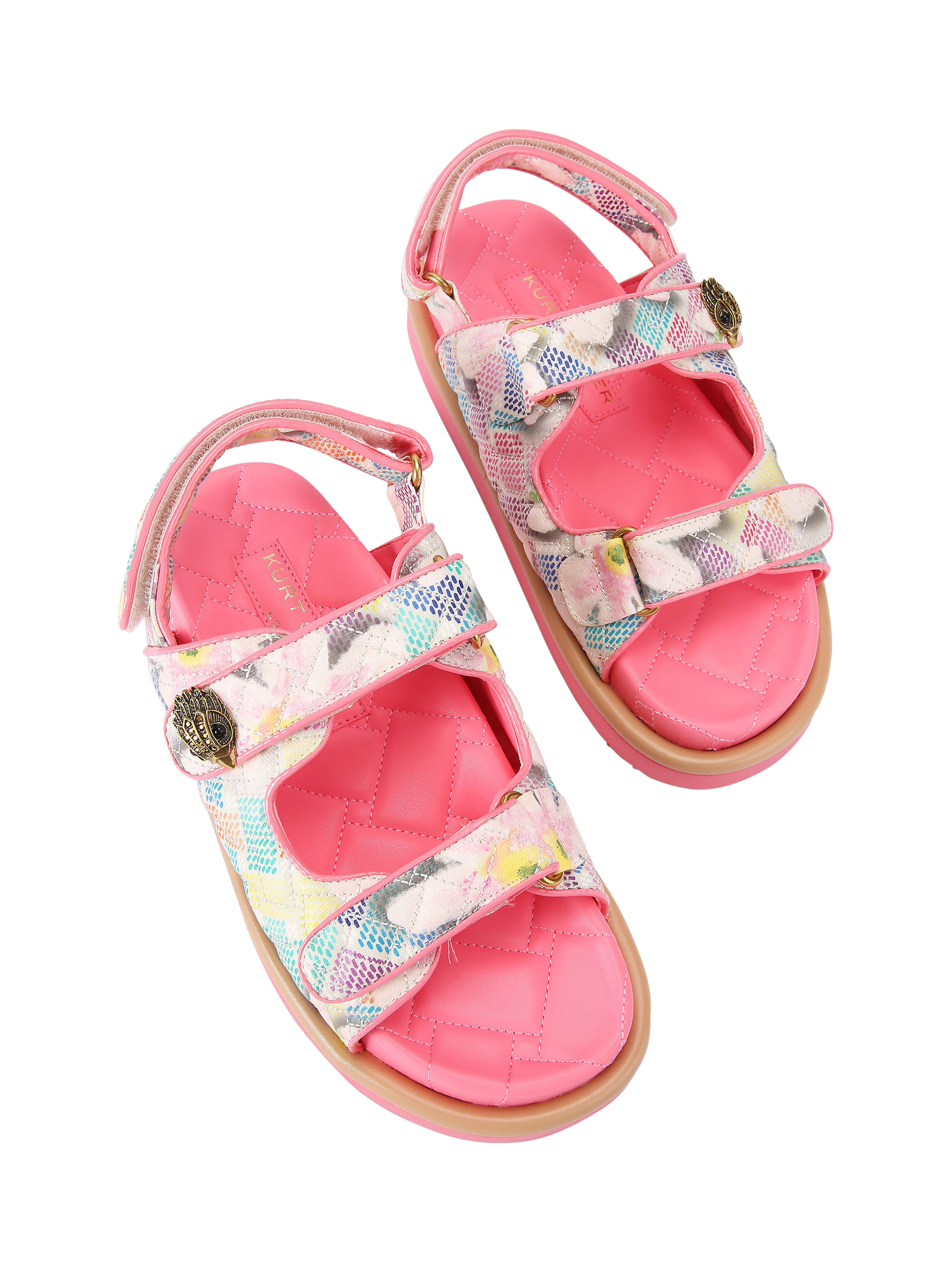 Product image 3 of 6, which shows Kurt Geiger London Orson Strap Sandals, Pink/Multi, 3