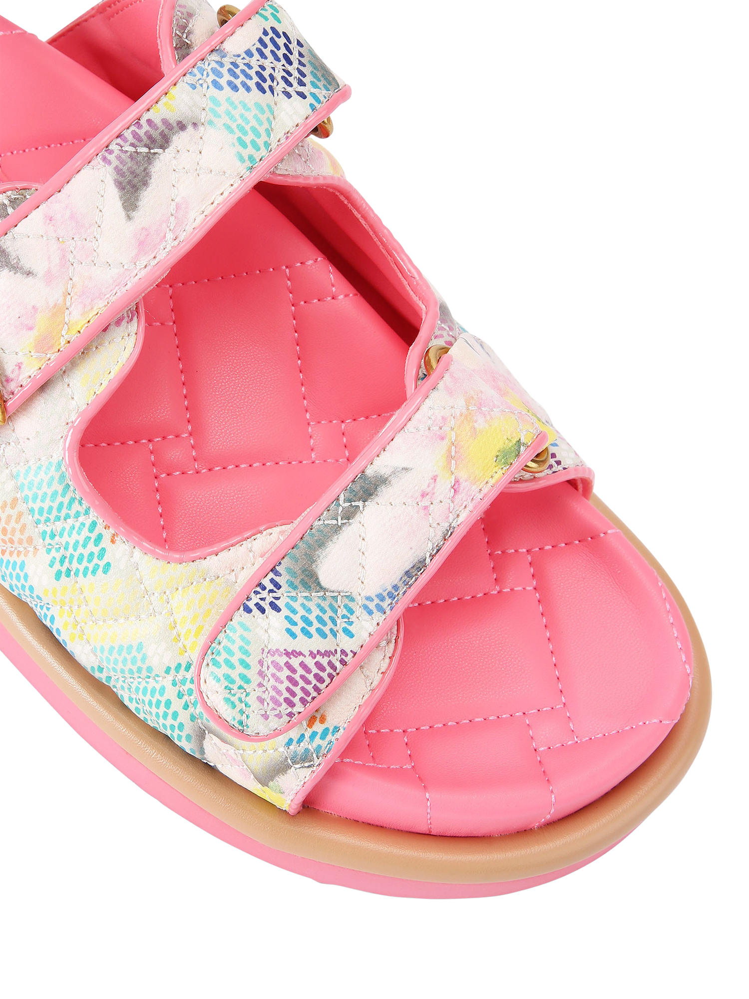 Product image 5 of 6, which shows Kurt Geiger London Orson Strap Sandals, Pink/Multi, 3