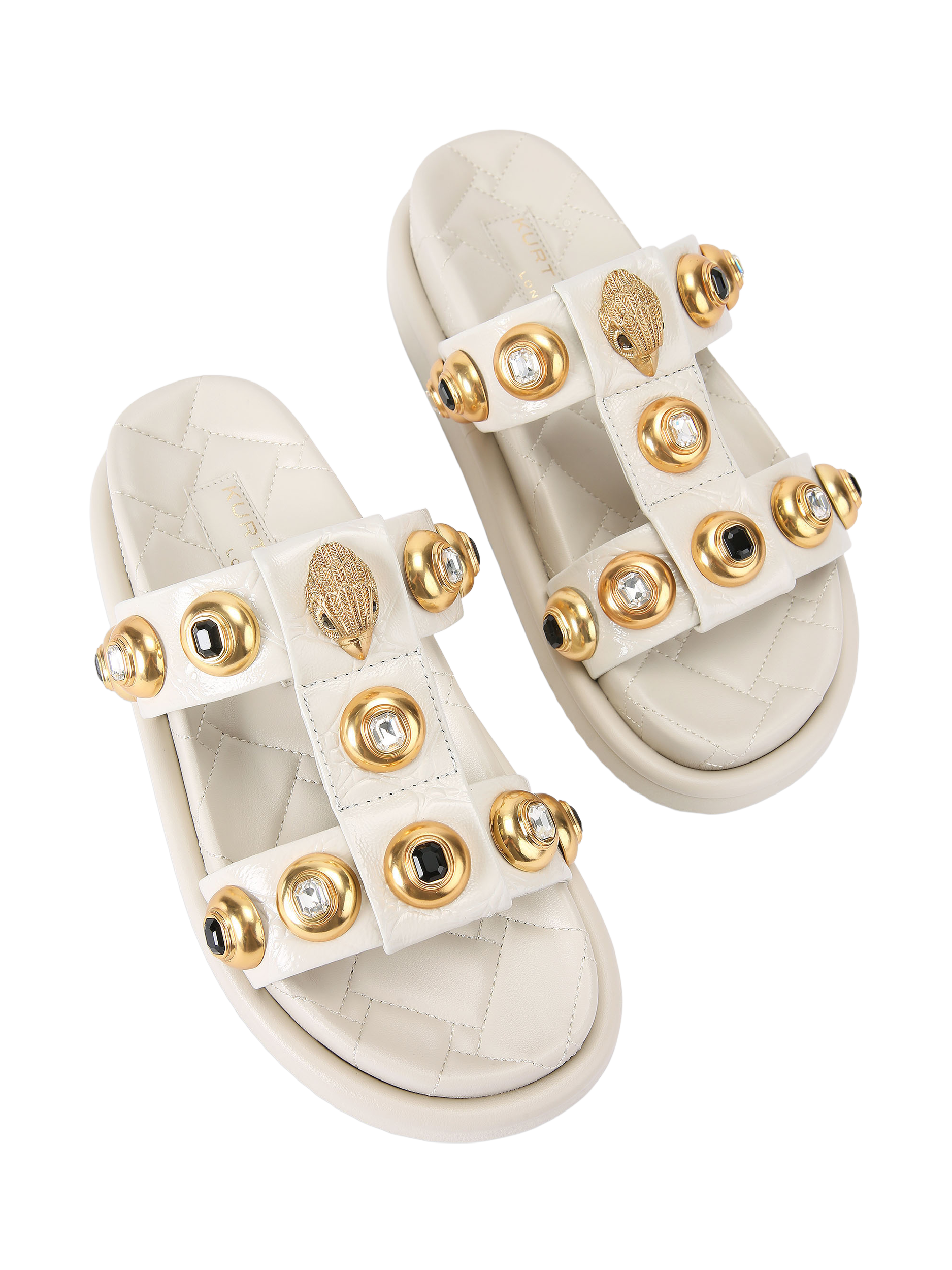 Product image 3 of 6, which shows Kurt Geiger London Orson Multi Studded Sandals, Natural Putty, 3