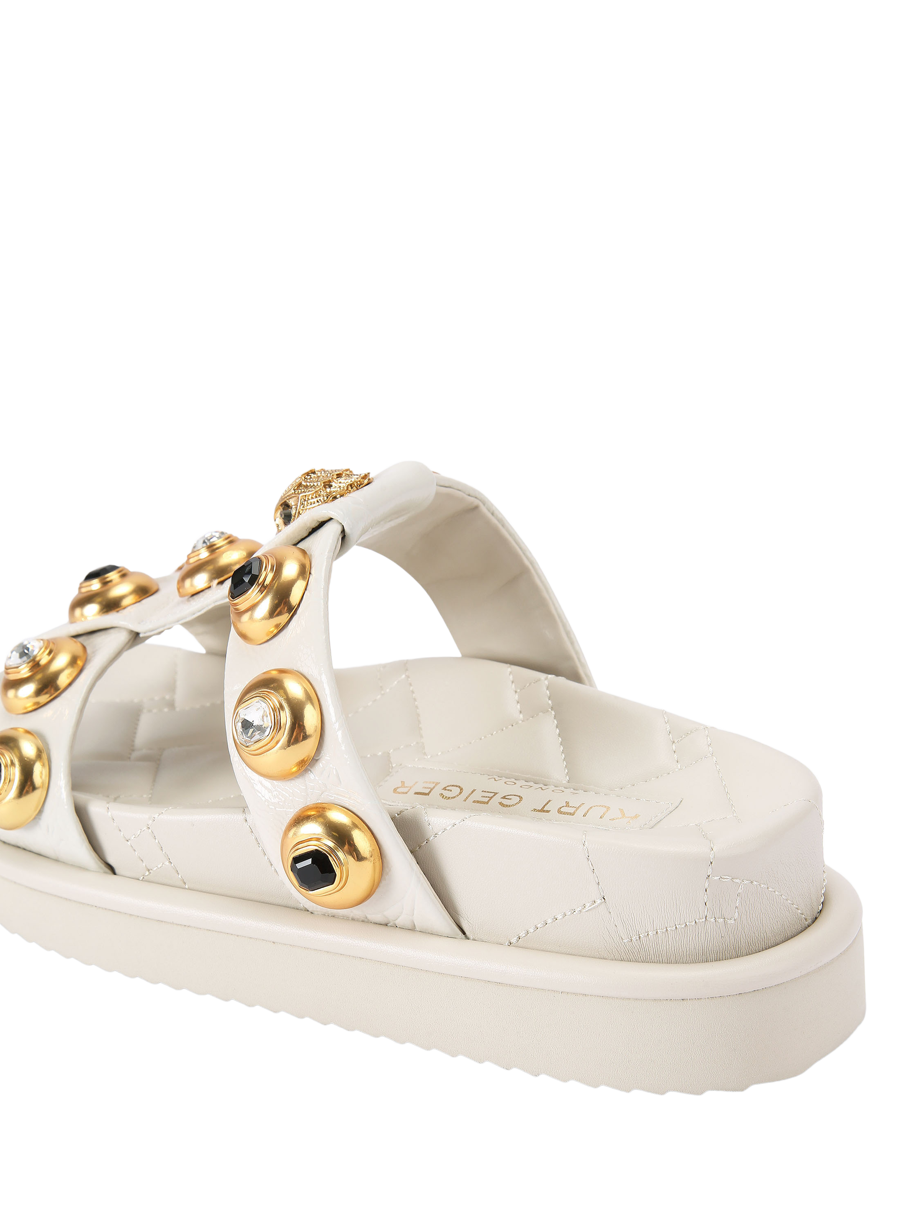 Product image 4 of 6, which shows Kurt Geiger London Orson Multi Studded Sandals, Natural Putty, 3