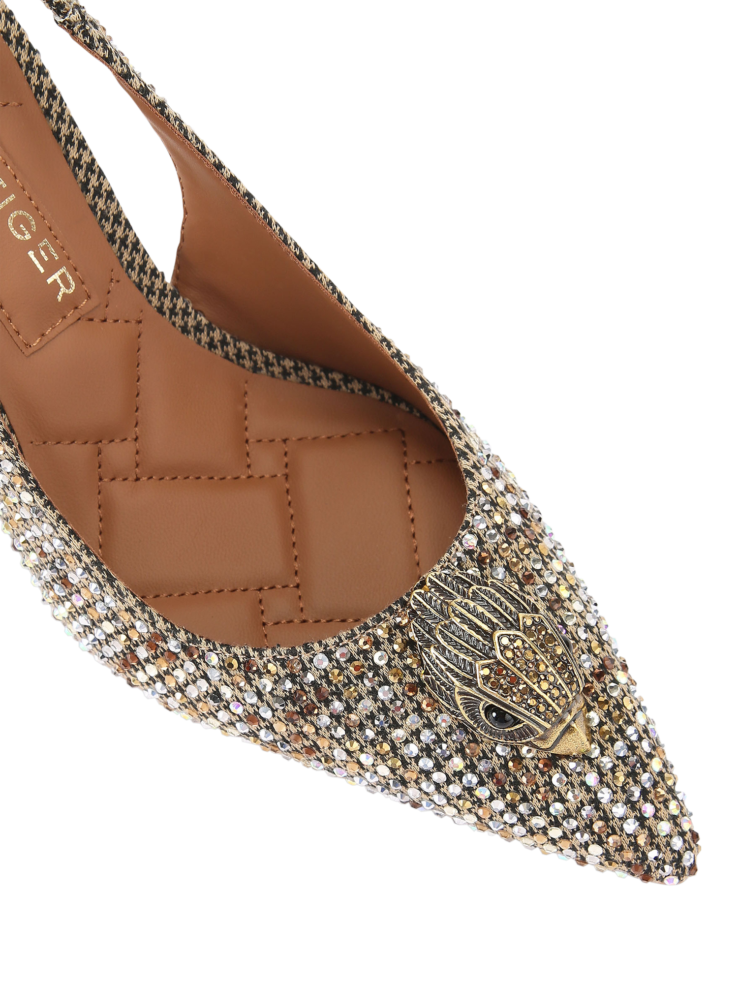 Product image 5 of 6, which shows Kurt Geiger London Belgravia Embellished High Slingback Sandals, Natural Multi, 3