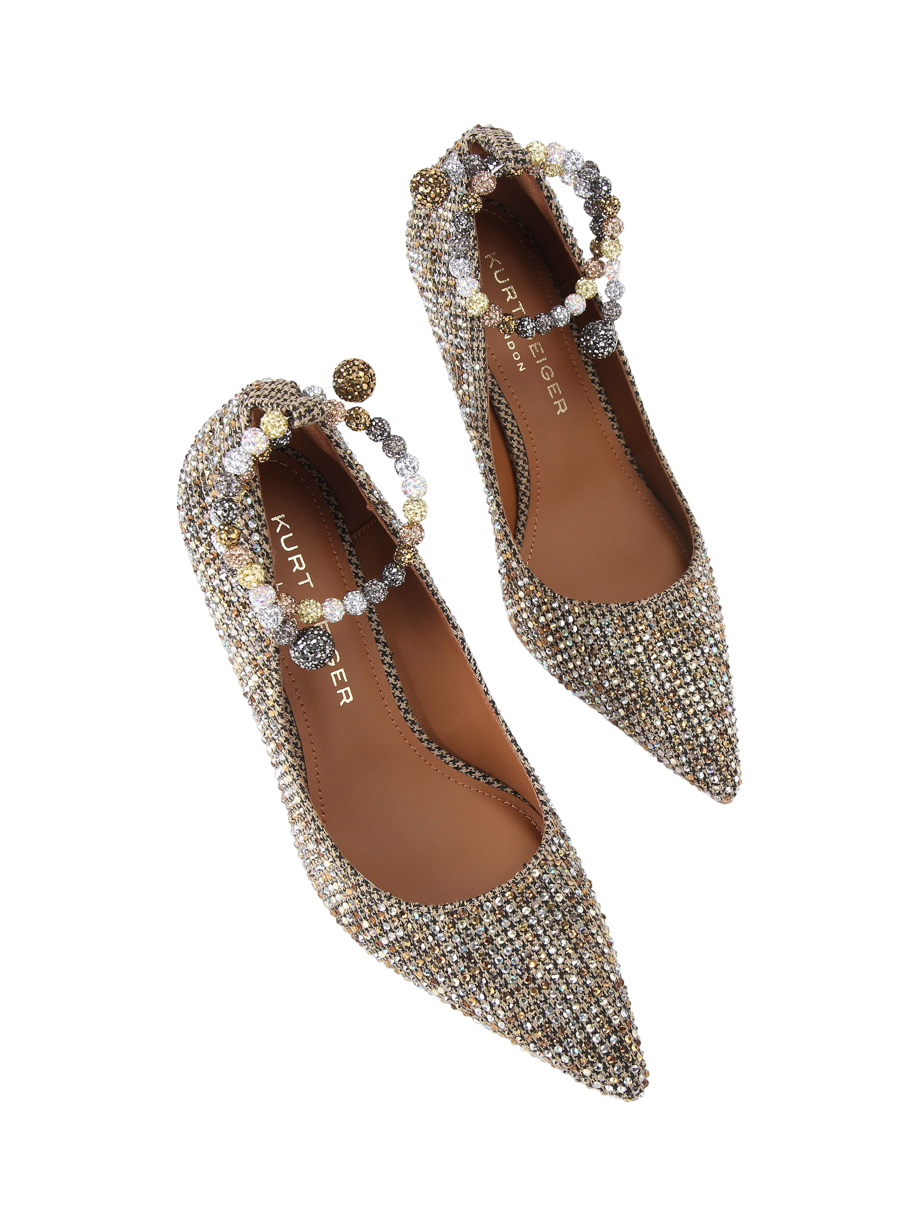 Product image 3 of 4, which shows Kurt Geiger London Belgravia Jewel Stiletto Heel Court Shoes, Multi, 3