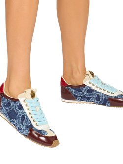 Kurt Geiger London Frayed Islington Sneakers, Blue Denim - view 2, Blue Denim