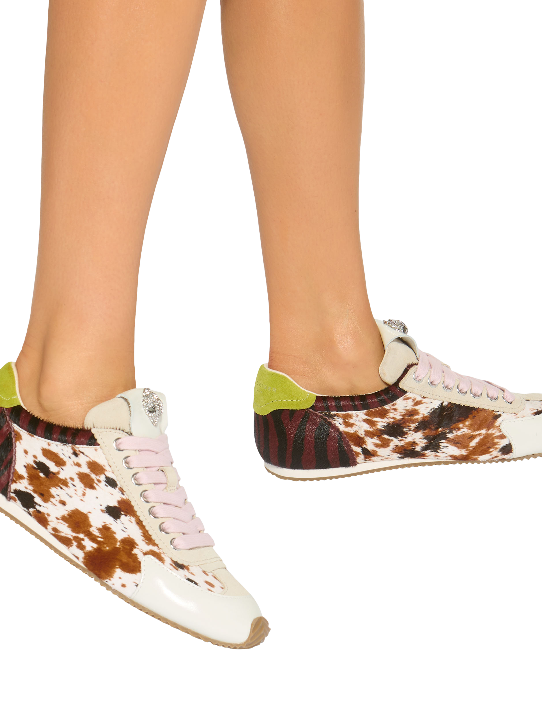 Product image 2 of 6, which shows Kurt Geiger London Islington Cow Zebra Sneaker, Brown, 3