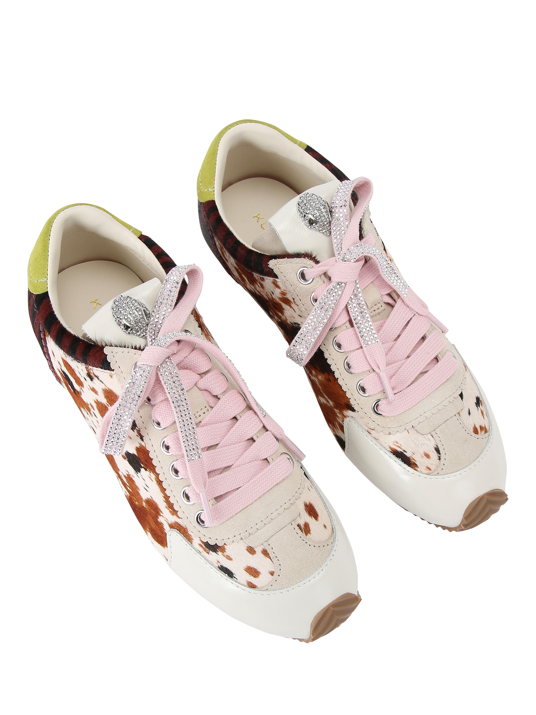 Product image 3 of 6, which shows Kurt Geiger London Islington Cow Zebra Sneaker, Brown, 3