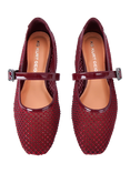 Kurt Geiger London Nina Mesh Ballerina Pumps, Red Wine