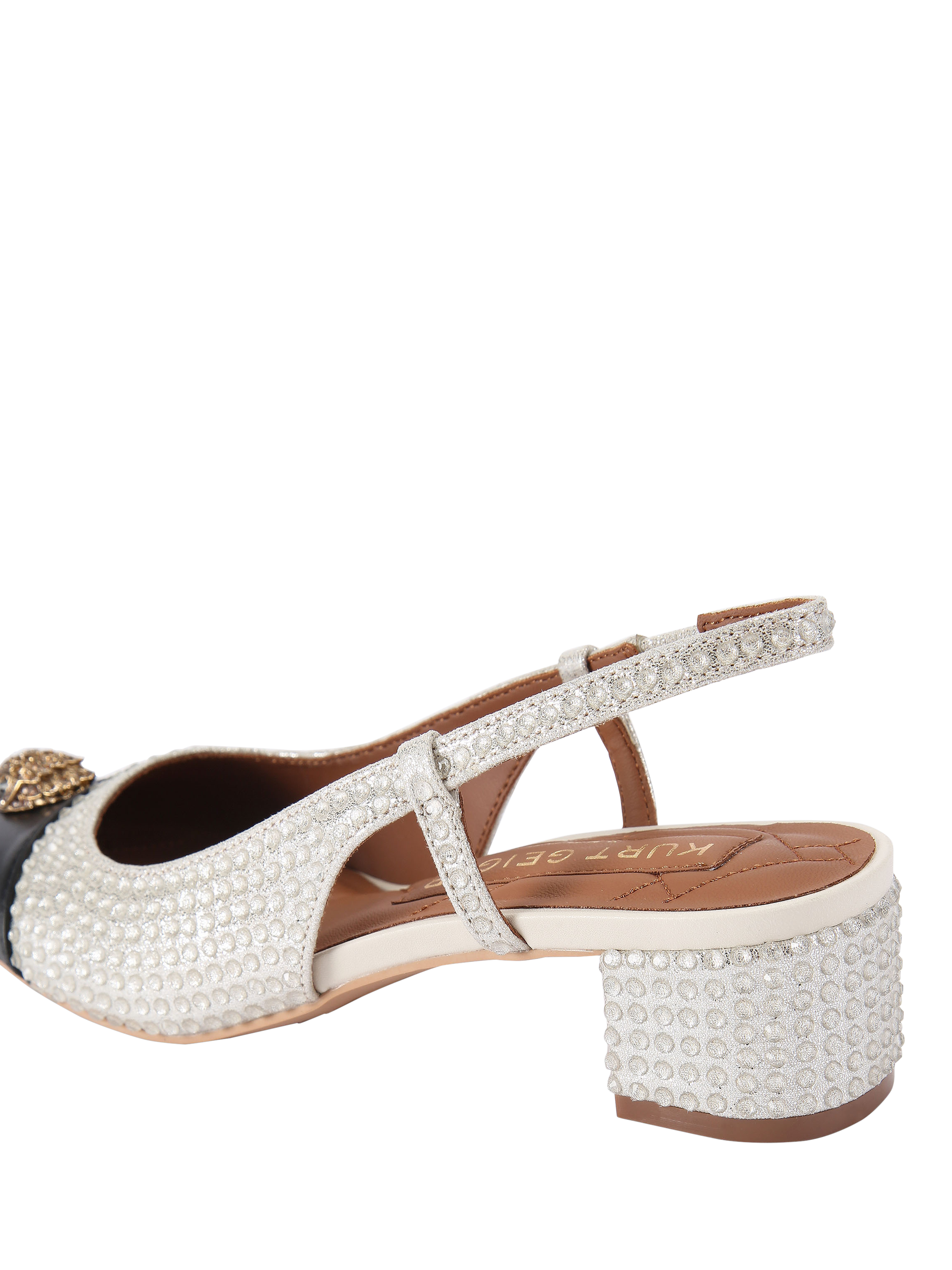 Product image 4 of 6, which shows Kurt Geiger London Sloane Slingback Courts, White/Multi, 3