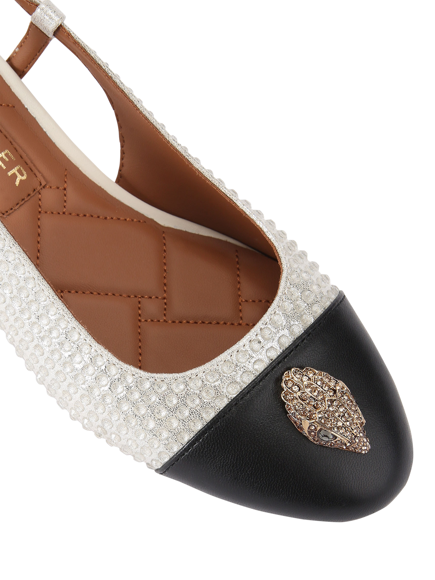 Product image 5 of 6, which shows Kurt Geiger London Sloane Slingback Courts, White/Multi, 3