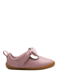 Clarks Kids' Roamer Trim T Leather Shoes, Dusty Pink