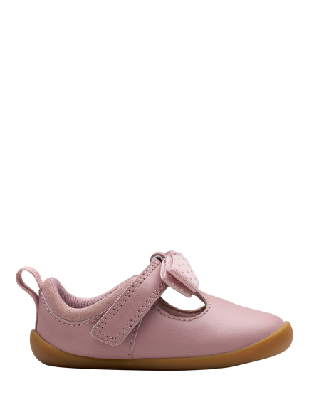 Clarks Kids' Roamer Trim T Leather Shoes, Dusty Pink, Dusty Pink