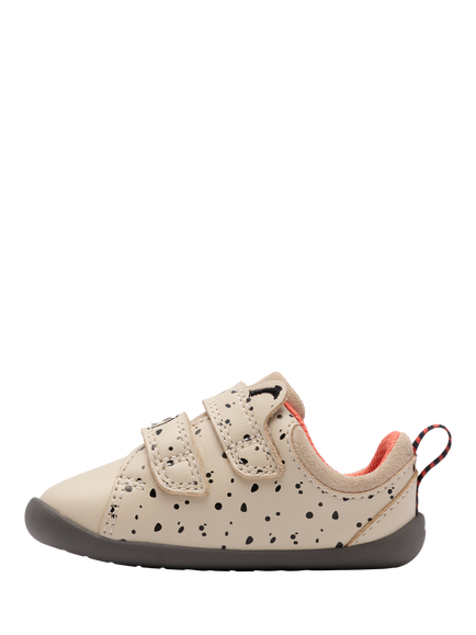 Clarks Kids' Roamer Wish T Leather Shoes, Off White Print - view 2, Off White Print